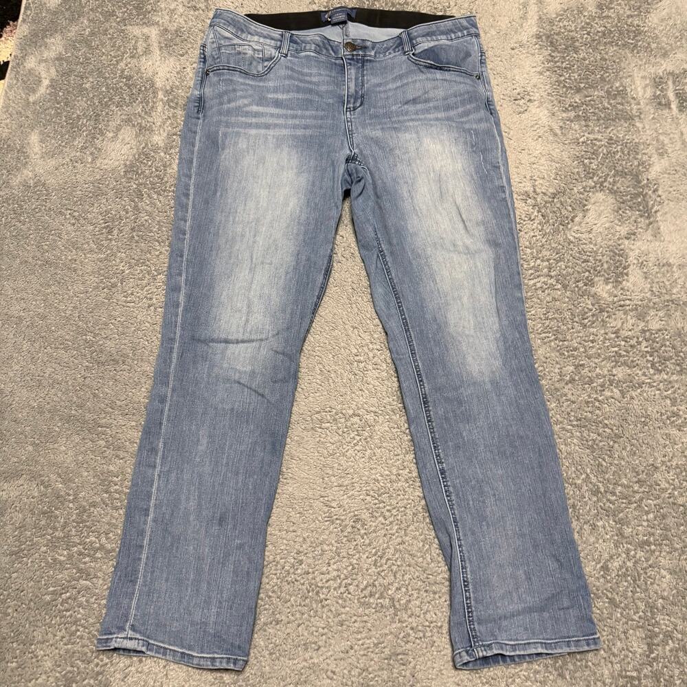 Democracy Jeans Womens 16W (36x29) Ankle Blue Denim Stretch High Rise Straight